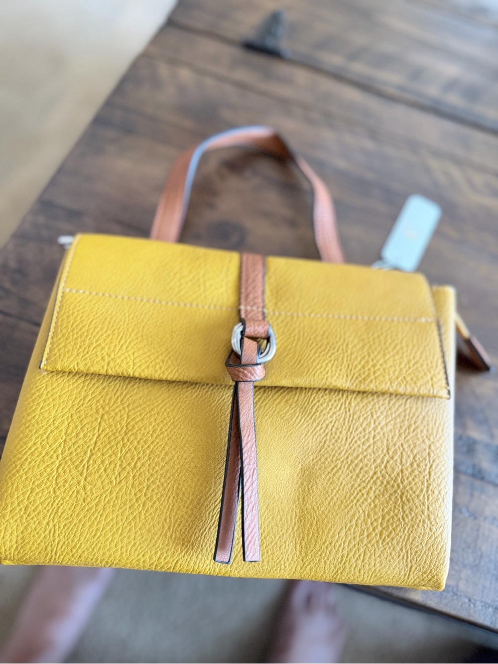 Stylish Mustard Top-Handle with Shoulder Strap. Women's Handbag NWT